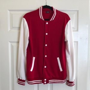Women’s CooFandy Red /White Varsity Jacket.